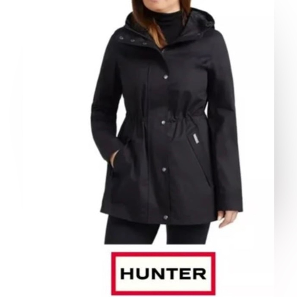 NEW Hunter Ladies' Water Resistant Cotton Smock Rain Jacket Black Size XL
